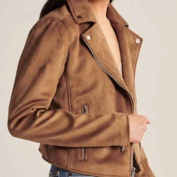 Abercrombie & Fitch Brown Leather Jacket - Picture 1 of 4